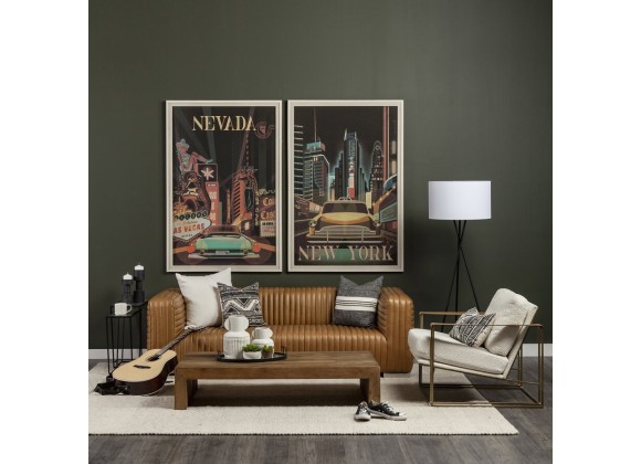 Mercana Ricciardo Cognac Leather Three Seater Sofa 