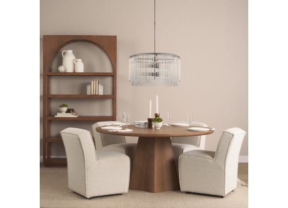 Mercana Jovani 60" Solid Light Brown Mango Wood Round Dining Table 3