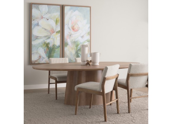 Mercana Jovani 94" Solid Light Brown Mango Wood Round Dining Table 6