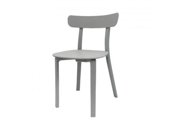 Toppy Long Horn Dinning Chair - Grey - Left - Angled View