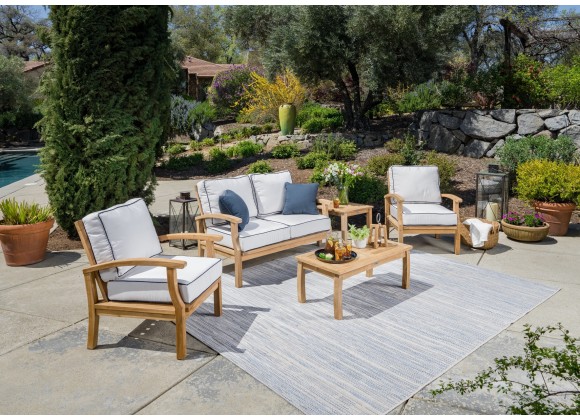 Tortuga Outdoor 5pc Teak Loveseat And Coffee Table Set
