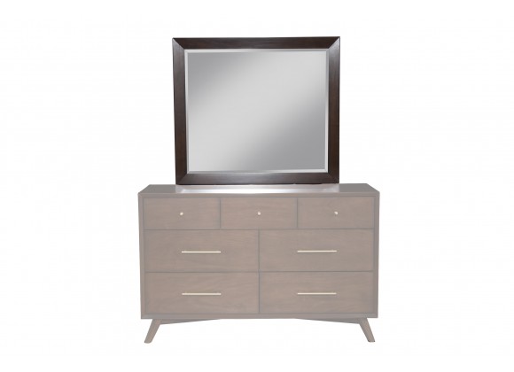 Alpine Furniture Flynn Mid Century Modern Mirror, Walnut - Front Angle