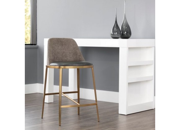 Sunpan Dover Counter Stool in Bravo Portabella-Sparrow Grey - Lifestyle