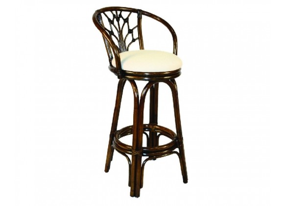 Hospitality Rattan Home Valencia Indoor Swivel Rattan & Wicker Stool in Antique Finish
