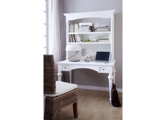 Provence Secretary Writing Desk With Shelving Hutch - Lifestyle