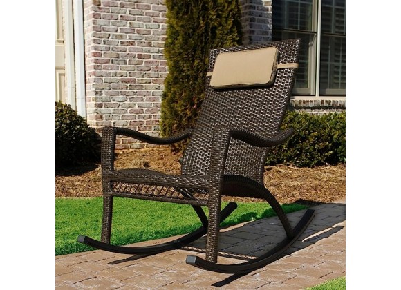 Tortuga Outdoor Tuscan Lorne Rocking Chair With Head Cushion