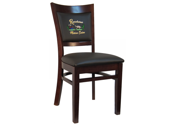 H&D Seating Sloan Chair with Customized Embroidery - Dark Walnut