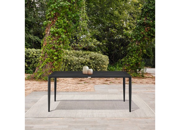 Armen Living Beowulf Outdoor Patio Dining Table in Aluminum
