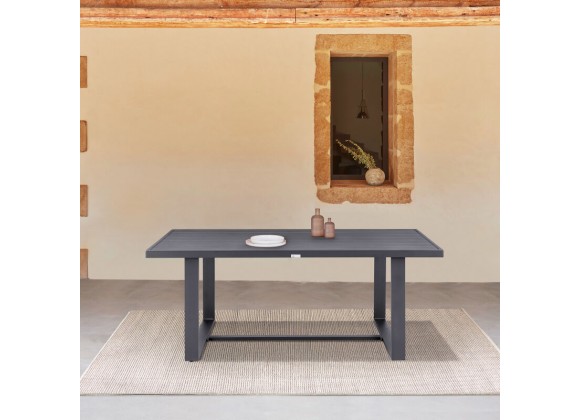 Armen Living Argiope Outdoor Patio Dining Table in Aluminum