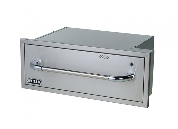 Bull BBQ Warming Drawer - Stainless Steel - Angled View