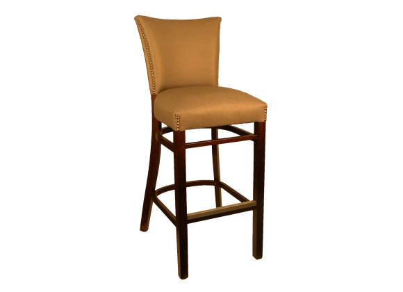 H&D Seating Fully Upholstered Back and Seat Barstool - Dark Walnut