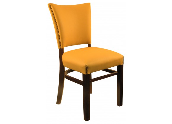 H&D Seating Fully Upholstered Back and Seat Dining Chair - Dark Walnut