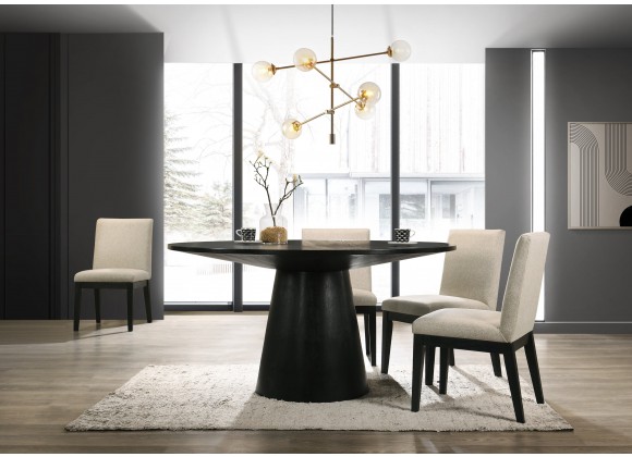 Alpine Furniture Cove Round Dining Table in Vintage Black - Lifestyle