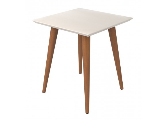 Utopia 19.68" High Square End Table - Off White and Maple Cream 