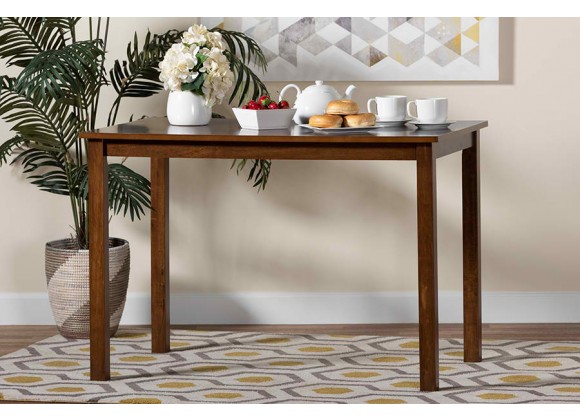 Baxton Studio Eveline Modern Walnut Brown Finished Wood 43-Inch Dining Table - Lifestyle