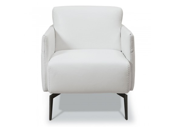 Bellini Eros Accent Chair Leather WHITE CAT 35. COL 35612- Front Angle