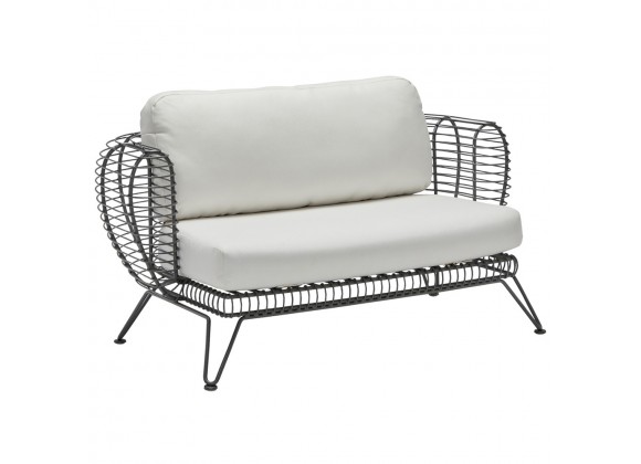 Woodard Latitude Love Seat - Angled and Zoom