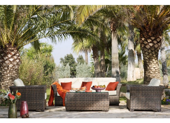 Hospitality Rattan Patio Fiji 5-Piece Seating Set with Cushion