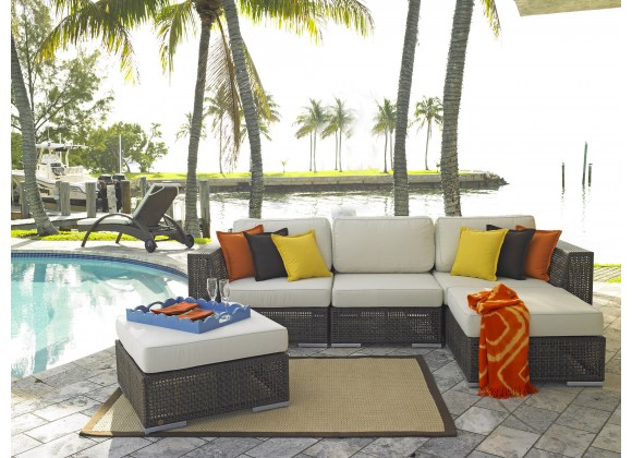 Hospitality Rattan Patio Soho 5-Piece Modular Sectional Set