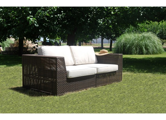 Hospitality Rattan Patio Soho 2-Piece Modular Loveseat