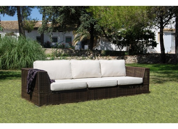 Hospitality Rattan Patio Soho 3-Piece Modular Sofa