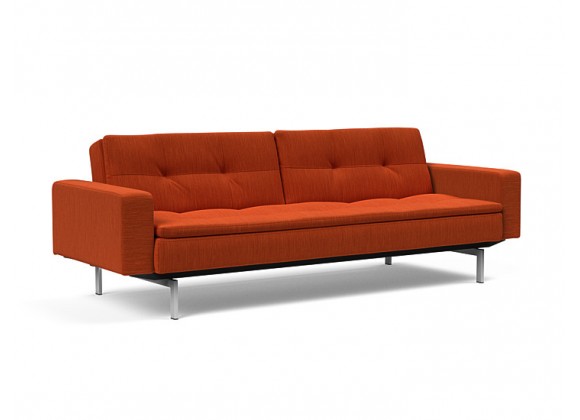  Innovation Living Dublexo Stainless Steel Sofa Bed With Arms - Elegance Paprika - Angled