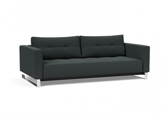 Innovation Living Cassius D.E.L. Sofa Bed - Boucle Black Raven - Angled View