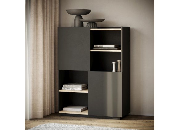 TemaHome Nina Cupboard in Light Oak & Pure Black - Lifestyle
