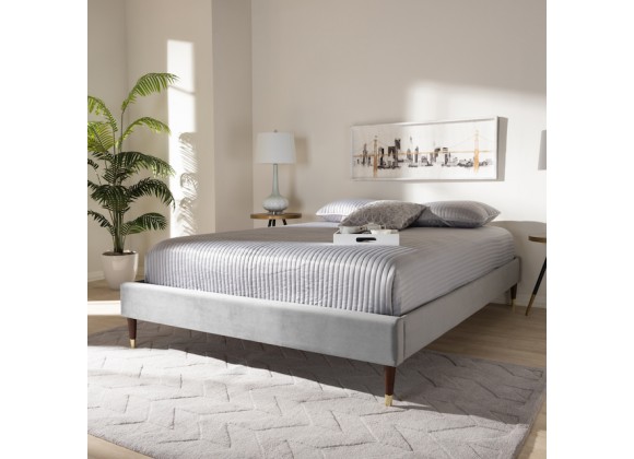 Baxton Studio Volden King Size Platform Bed Frame - Dark Grey