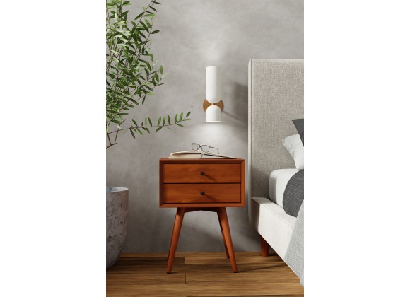 Alpine Furniture Flynn Small Nightstand in Acorn - Lifestyle