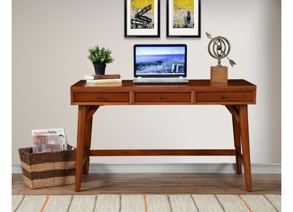 Alpine Furniture Flynn Large Desk in Acorn - Lifestyle Front