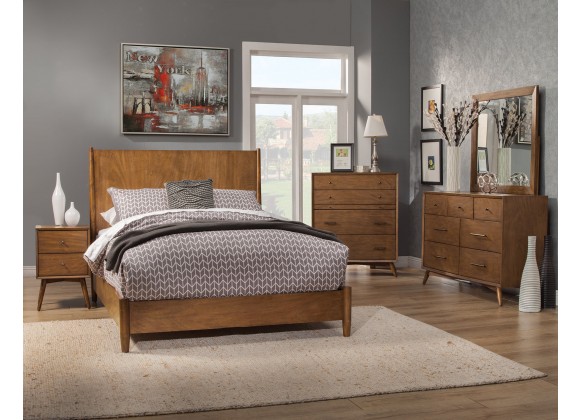 Flynn Standard King Panel Bed in Acorn - Lifestyle