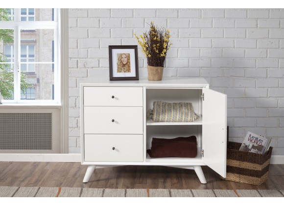 Alpine Furniture Flynn Accent Cabinet in White - Front Lifestyle