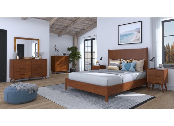 Alpine Furniture Flynn Standard King Platform Bed in Acorn - Lifestyle