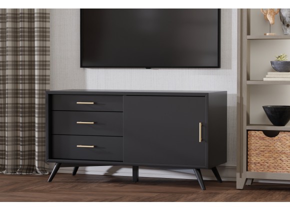 Alpine Furniture Flynn Small TV Console in Black - Lifestyle
