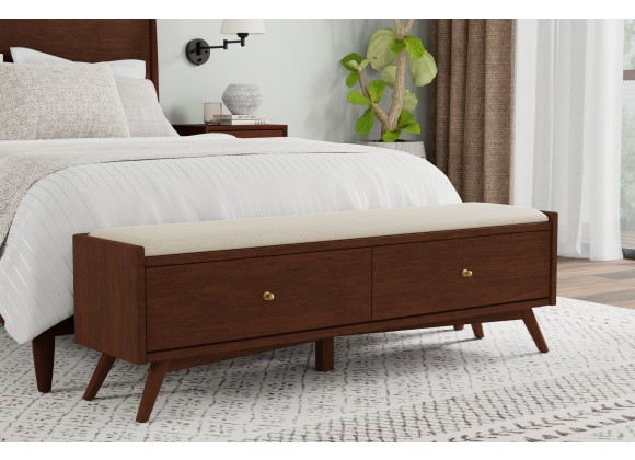 Alpine Furniture Flynn Bench in Walnut - Lifestyle