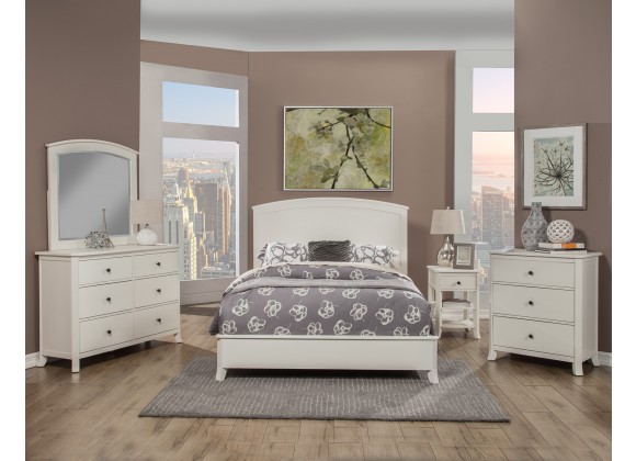 Alpine Furniture Baker California King Panel Bed in White - Lifestyle
