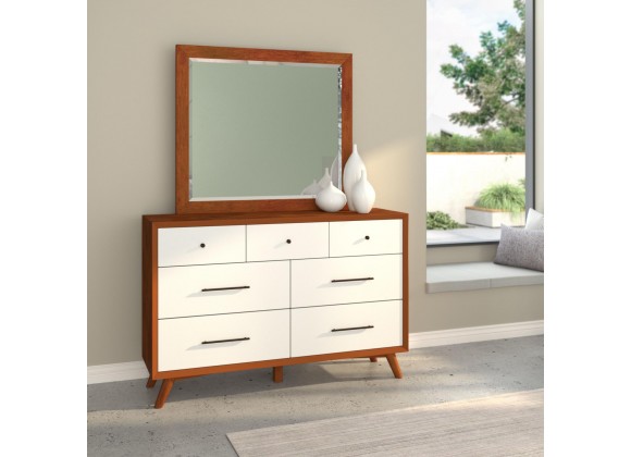 Alpine Furniture Flynn Dresser in Acorn/White - Single Glass