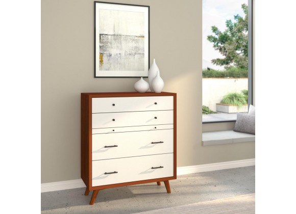  Alpine Furniture Flynn Chest in Acorn/White - 