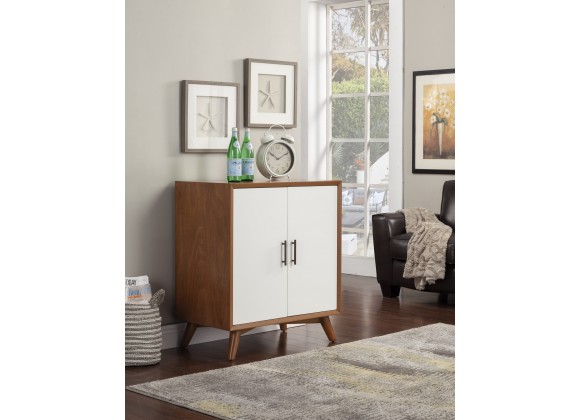 Flynn Small Bar Cabinet in Acorn/White - Lifestyle