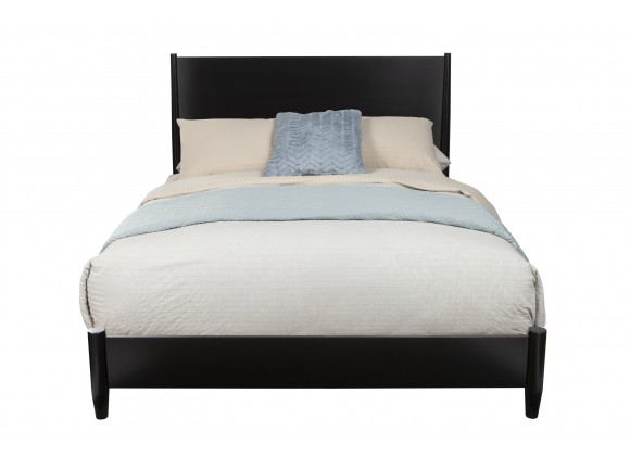Alpine Furniture Flynn Queen Platform Bed, Black  - Front Angle