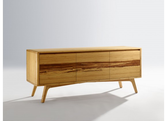 Greenington Azara Media Cabinet, Caramelized / Sable - Front Side ANgle
