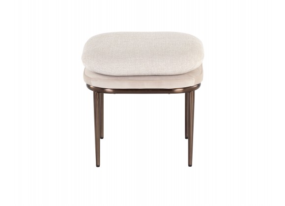 Sunpan Koffi Stool Dark Bronze-Chacha Cream Meg Taupe - Front Angle