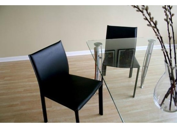 Baxton Studio Crawford Leather Modern Dining Chair - Set of 2