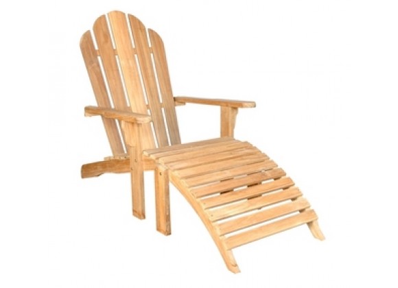 Anderson Teak Adirondack With Ottoman - Angled