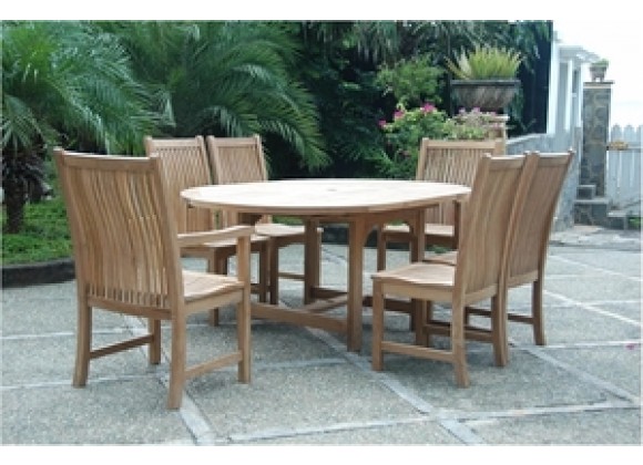 Anderson Teak Chicago 7-Piece Oval Extension Dining Set