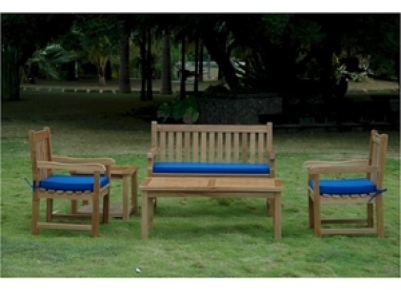 Anderson Teak Classic 2-Seater Bench with Dining Armchair and Rect. Coffee Table and Side Table