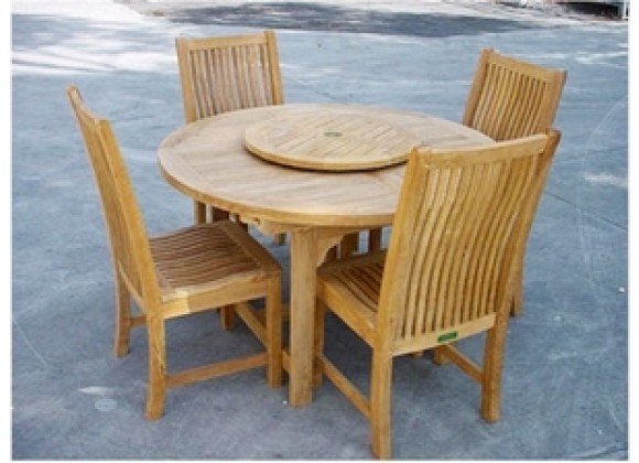 Anderson Teak Bahama 67" Oval Extension Table and 4 Chicago Dining Chairs
