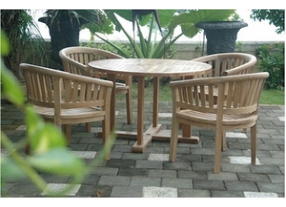Anderson Teak Curve 5-Piece Outdoor Dining Set