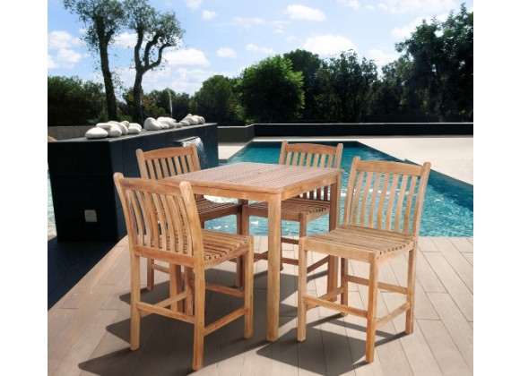 International Home Miami Amazonia Teak Eden 5 pc Teak Bar Set